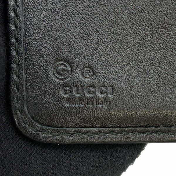 グッチ 二つ折り財布 マイクログッチシマ レザー 449395 GUCCI 財布 アウトレット品 黒