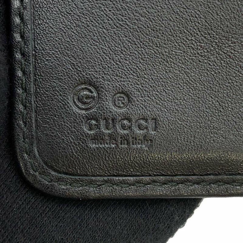 グッチ 二つ折り財布 マイクログッチシマ レザー 449395 GUCCI 財布 アウトレット品 黒