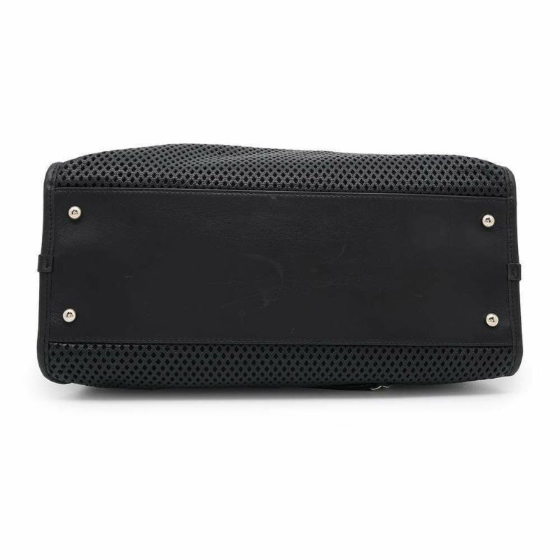 シャネル トートバッグ ココマーク フレンチヴィエラ パンチング CHANEL 2wayショルダー ハンドバッグ 黒