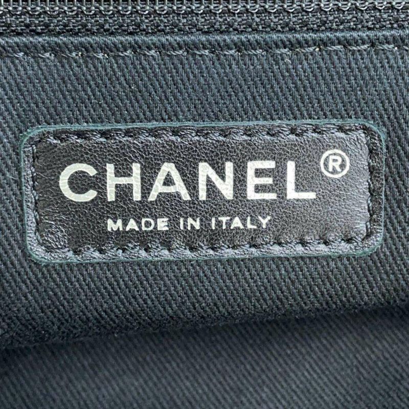 シャネル トートバッグ ココマーク フレンチヴィエラ パンチング CHANEL 2wayショルダー ハンドバッグ 黒