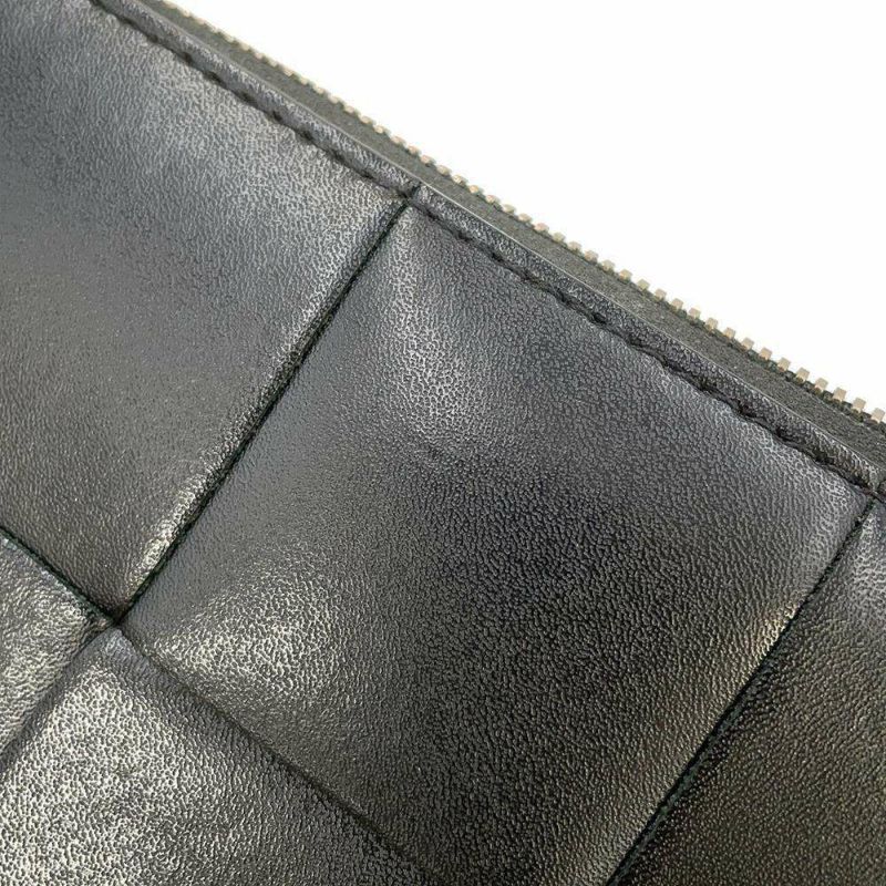 ボッテガヴェネタ 長財布 マキシ イントレチャート ラウンドファスナー レザー 748054 BOTTEGA VENETA 黒