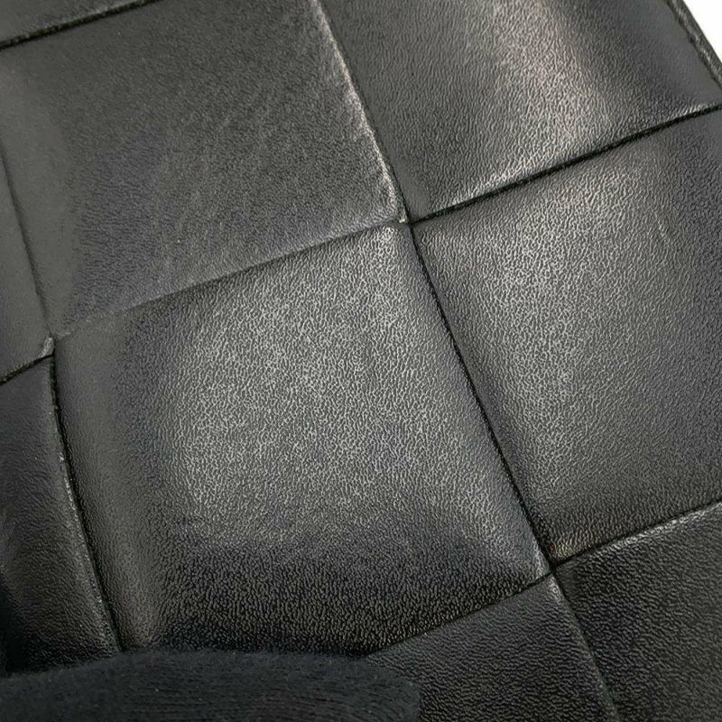 ボッテガヴェネタ 長財布 マキシ イントレチャート ラウンドファスナー レザー 748054 BOTTEGA VENETA 黒