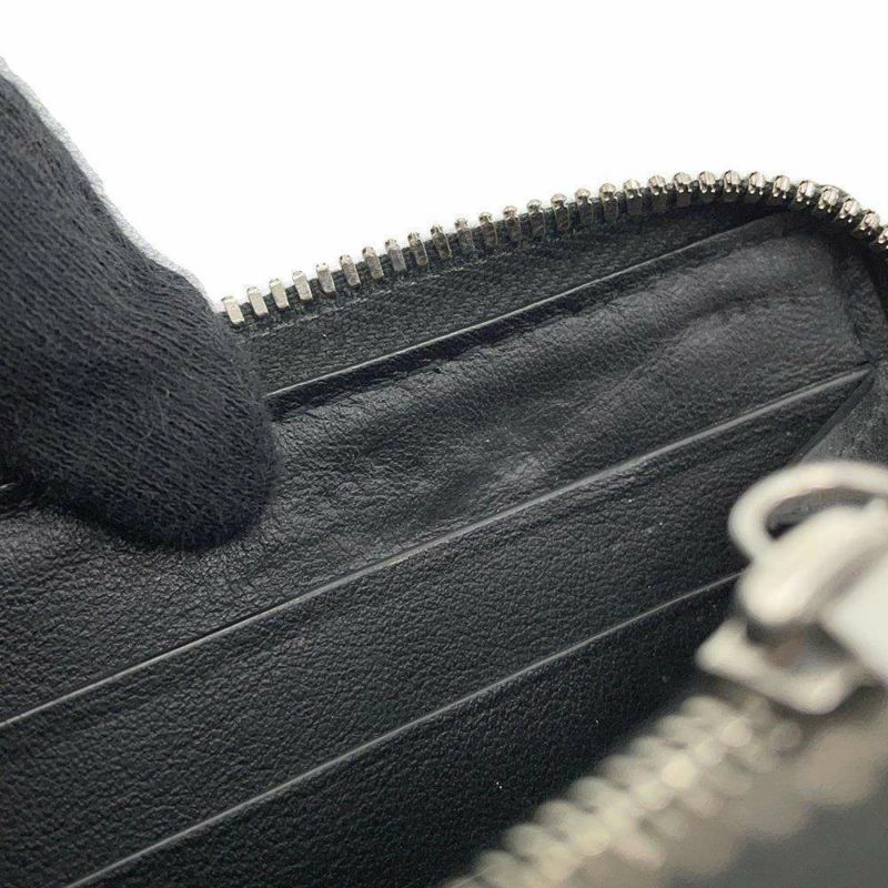 ボッテガヴェネタ 長財布 マキシ イントレチャート ラウンドファスナー レザー 748054 BOTTEGA VENETA 黒