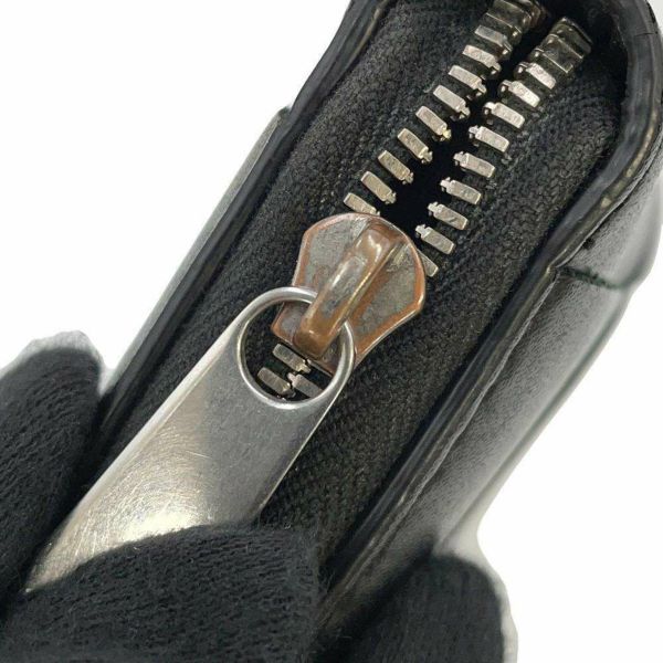 ボッテガヴェネタ 長財布 マキシ イントレチャート ラウンドファスナー レザー 748054 BOTTEGA VENETA 黒