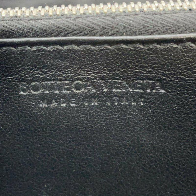 ボッテガヴェネタ 長財布 マキシ イントレチャート ラウンドファスナー レザー 748054 BOTTEGA VENETA 黒