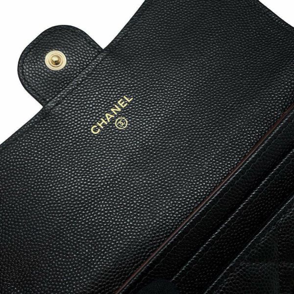 シャネル 長財布 マトラッセ ココマーク キャビアスキン AP1000 CHANEL 財布 二つ折り財布 黒