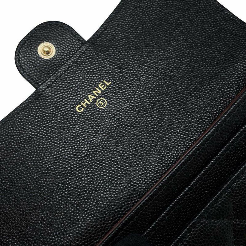 シャネル 長財布 マトラッセ ココマーク キャビアスキン AP1000 CHANEL 財布 二つ折り財布 黒