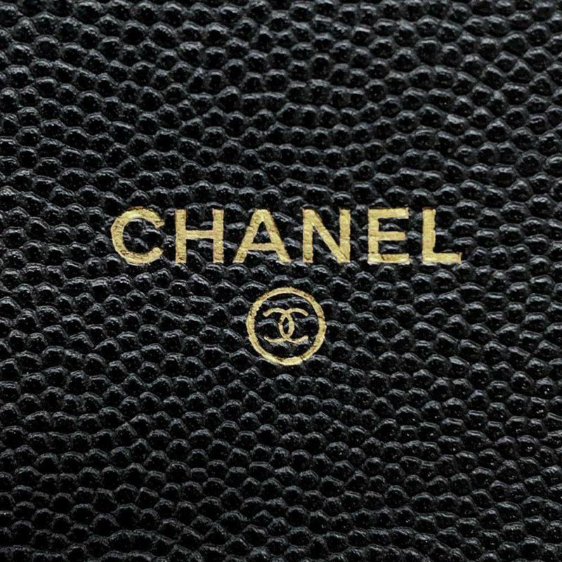 シャネル 長財布 マトラッセ ココマーク キャビアスキン AP1000 CHANEL 財布 二つ折り財布 黒