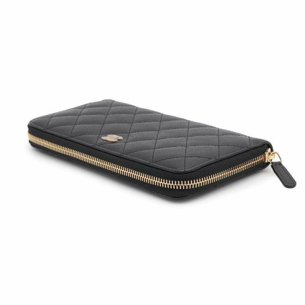 シャネル 長財布 マトラッセ クラシック ロング ジップ ウォレット ココマーク キャビアスキン A50097 CHANEL 黒