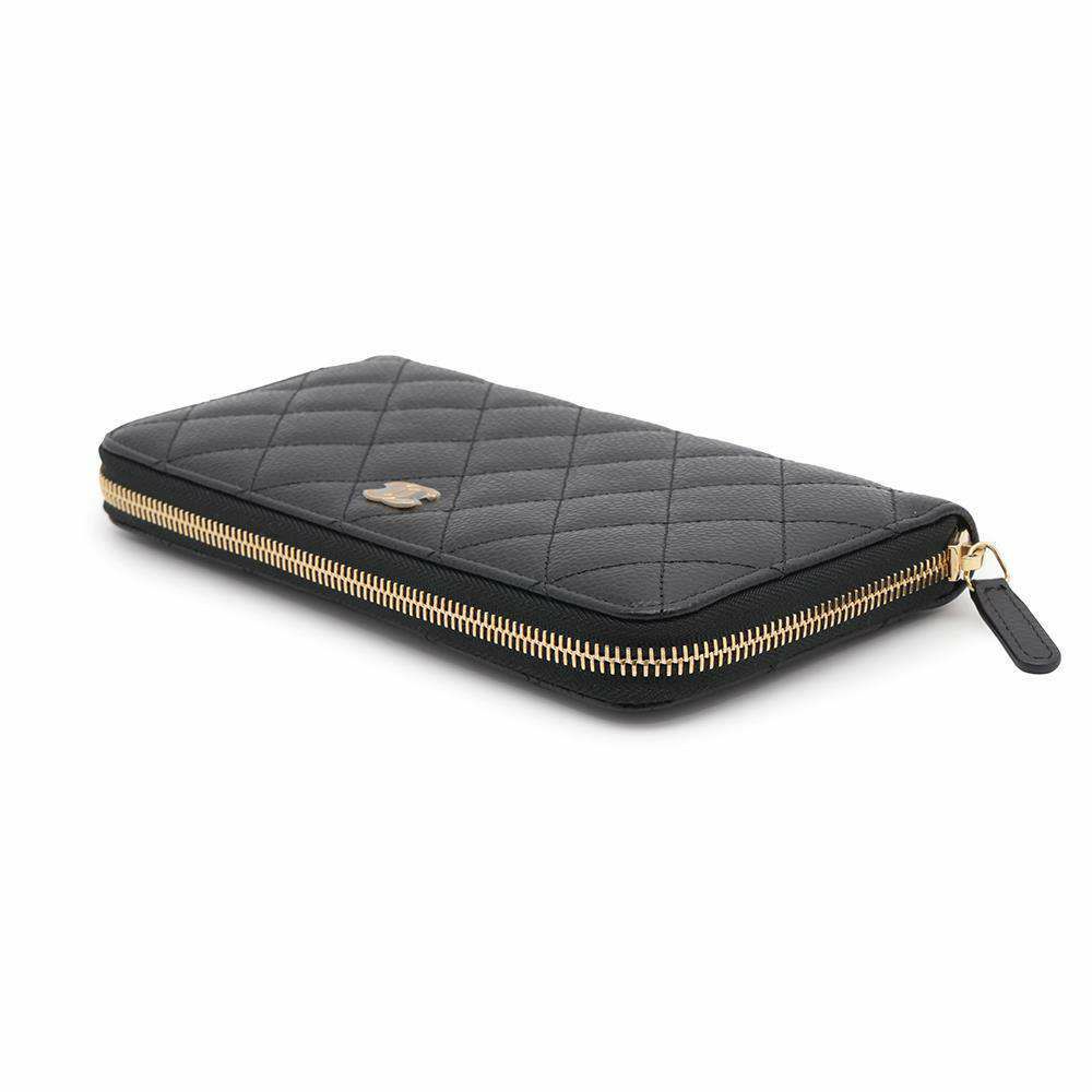 シャネル 長財布 マトラッセ クラシック ロング ジップ ウォレット ココマーク キャビアスキン A50097 CHANEL 黒