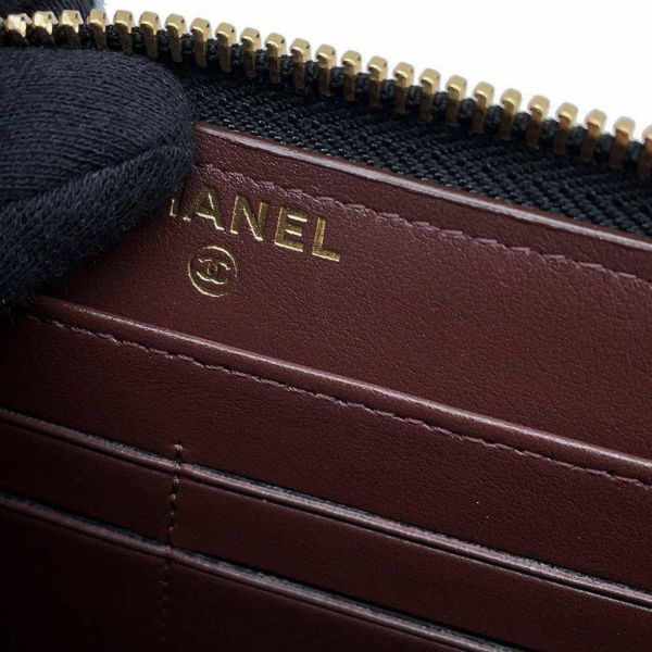 シャネル 長財布 マトラッセ クラシック ロング ジップ ウォレット ココマーク キャビアスキン A50097 CHANEL 黒
