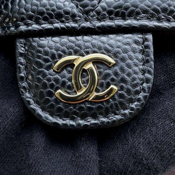 シャネル 財布 マトラッセ ココマーク キャビアスキン AP0232 CHANEL 三つ折り財布 黒