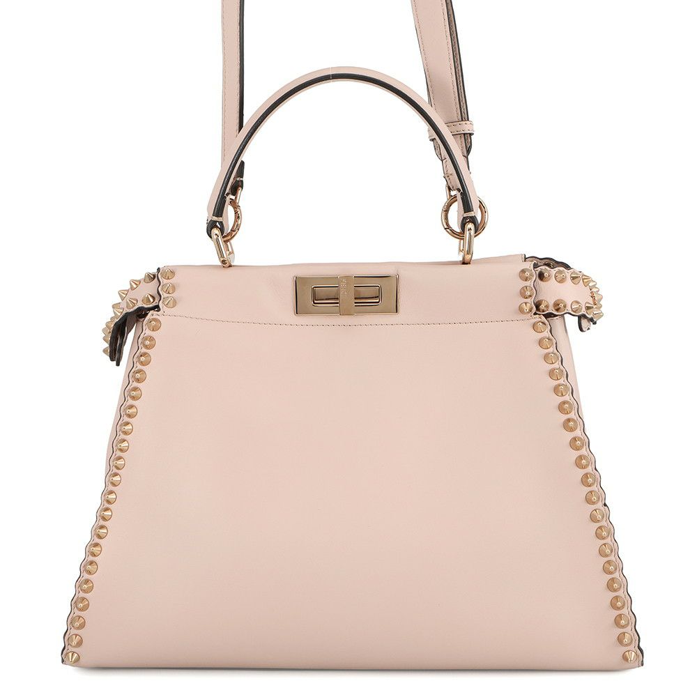 フェンディ ハンドバッグ ピーカブー レギュラー レザー スタッズ8BN290 FENDI バッグ 2wayショルダーバッグ