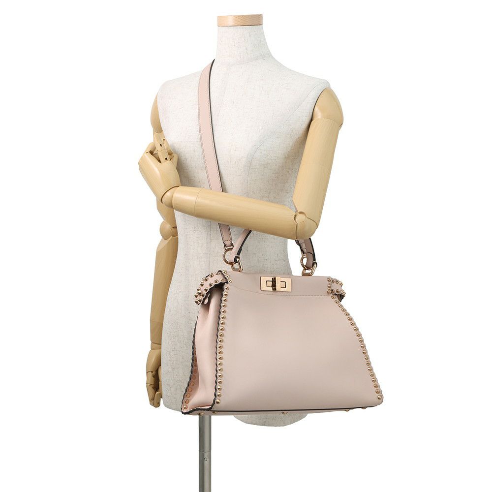 フェンディ ハンドバッグ ピーカブー レギュラー レザー スタッズ8BN290 FENDI バッグ 2wayショルダーバッグ