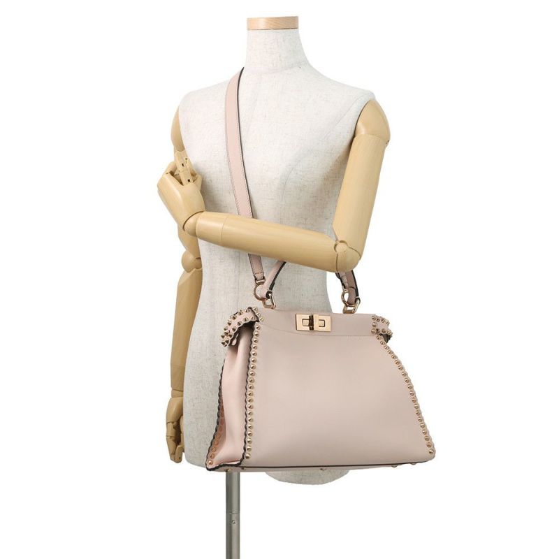フェンディ ハンドバッグ ピーカブー レギュラー レザー スタッズ8BN290 FENDI バッグ 2wayショルダーバッグ