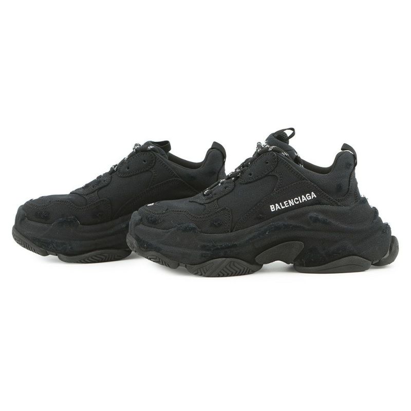 バレンシアガ スニーカー トリプルS キャンバス レディースサイズ37 524039 BALENCIAGA 靴 黒