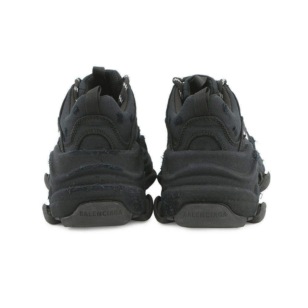 バレンシアガ スニーカー トリプルS キャンバス レディースサイズ37 524039 BALENCIAGA 靴 黒