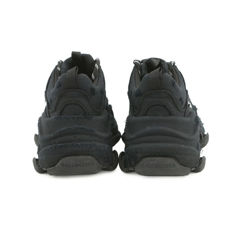 バレンシアガ スニーカー トリプルS キャンバス レディースサイズ37 524039 BALENCIAGA 靴 黒