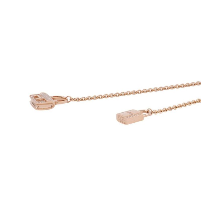 エルメス ネックレス アミュレット コンスタンス ロングネックレス ダイヤモンド 61P 計0.55ct K18PGピンクゴールド ラリエット