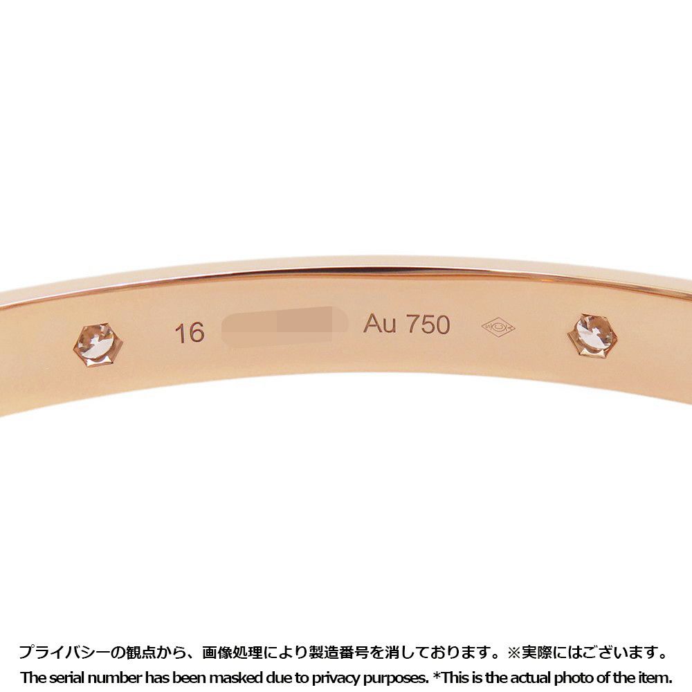カルティエ ブレスレット ラブブレス クラシック ダイヤ 4P 計0.42ct K18PGピンクゴールド サイズ16 B6069916 LOVEブレスレット バングル