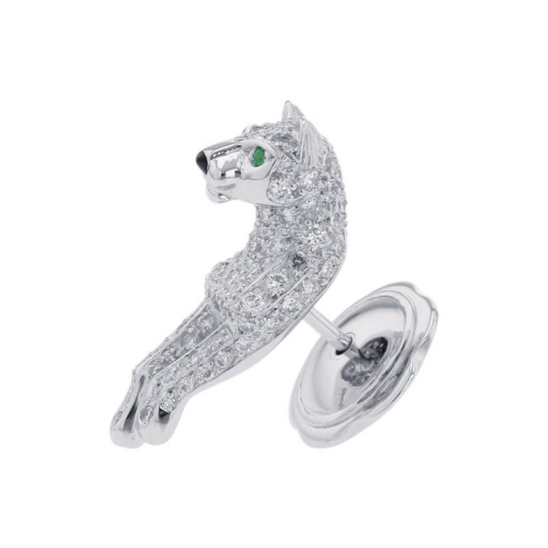 カルティエ ブローチ パンテール ダイヤモンド/オニキス/ツァボライトガーネット K18WGホワイトゴールド/Pt950プラチナ Cartier