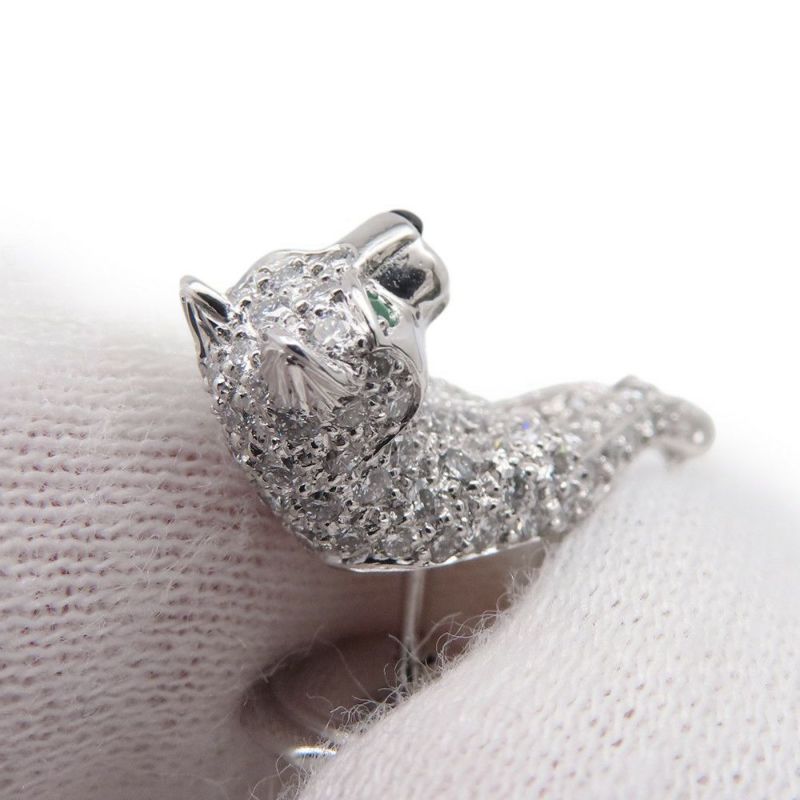 カルティエ ブローチ パンテール ダイヤモンド/オニキス/ツァボライトガーネット K18WGホワイトゴールド/Pt950プラチナ Cartier