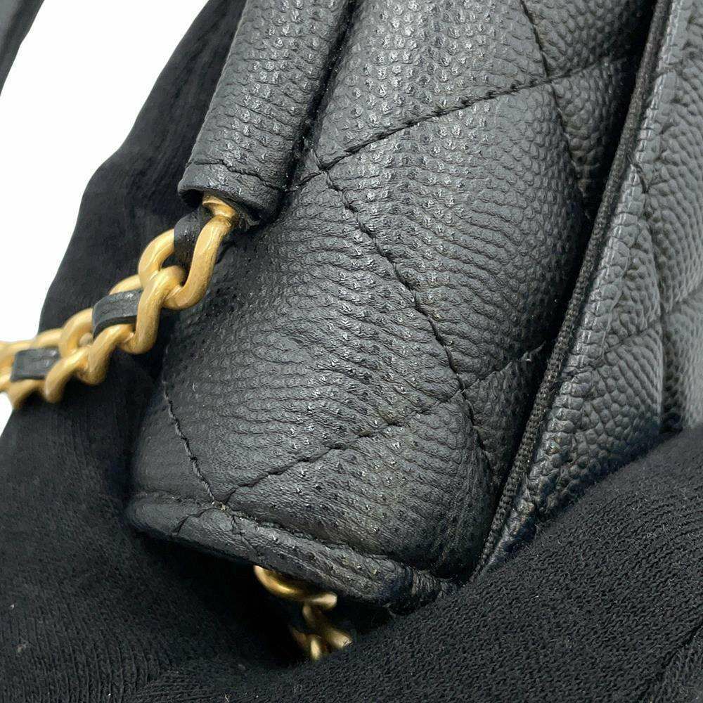 シャネル フォンホルダー マトラッセ ココマーク キャビアスキン AP1262 CHANEL 黒 チェーンショルダーバッグ