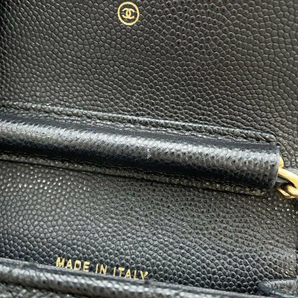 シャネル フォンホルダー マトラッセ ココマーク キャビアスキン AP1262 CHANEL 黒 チェーンショルダーバッグ