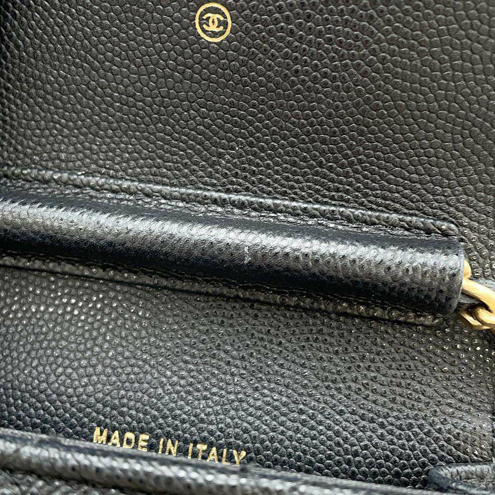 シャネル フォンホルダー マトラッセ ココマーク キャビアスキン AP1262 CHANEL 黒 チェーンショルダーバッグ