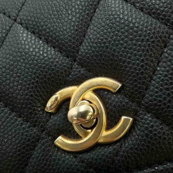 シャネル フォンホルダー マトラッセ ココマーク キャビアスキン AP1262 CHANEL 黒 チェーンショルダーバッグ