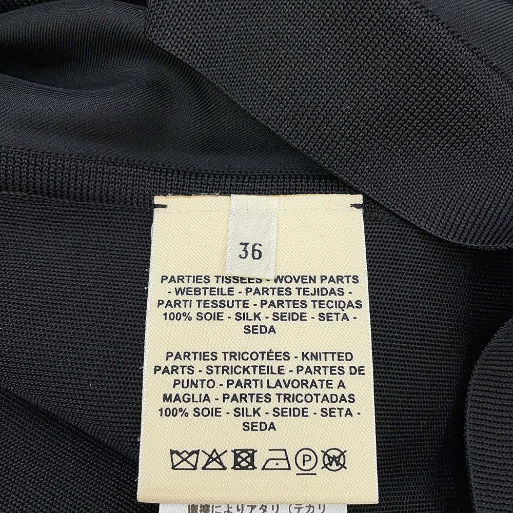 エルメス 半袖Tシャツ ツイルレーヌ シェーヌダンクル シルク レディースサイズ36 HERMES トップス 黒