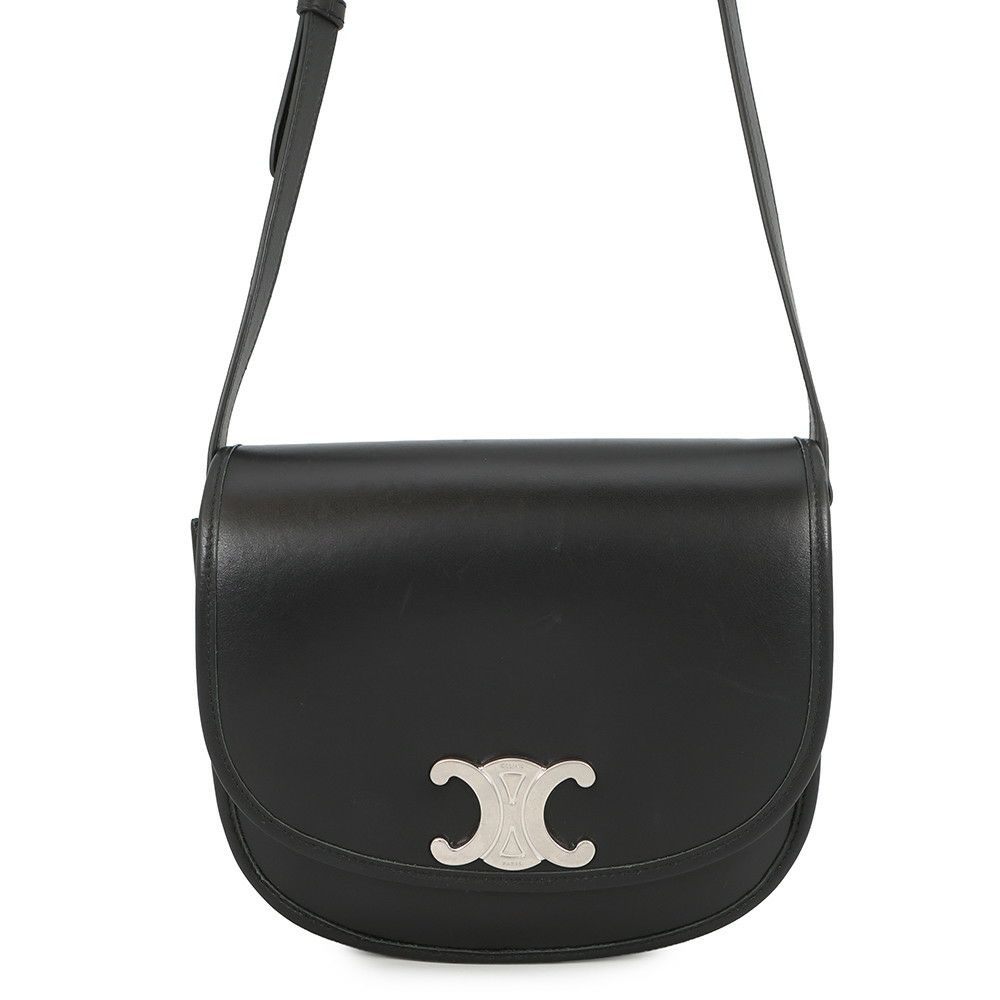 セリーヌ ショルダーバッグ トリオンフ ブザス ミディアム 114453 CELINE 黒