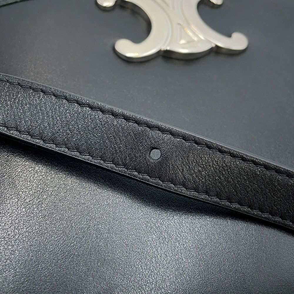 セリーヌ ショルダーバッグ トリオンフ ブザス ミディアム 114453 CELINE 黒