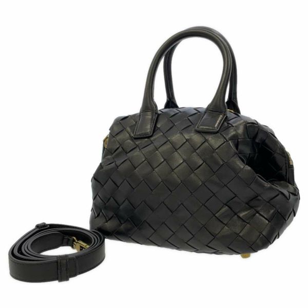 ボッテガヴェネタ ハンドバッグ イントレチャート ミニ バウレット 764535VCPP11019 BOTTEGA VENETA ショルダーバッグ 黒