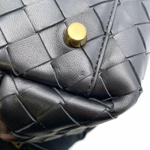 ボッテガヴェネタ ハンドバッグ イントレチャート ミニ バウレット 764535VCPP11019 BOTTEGA VENETA ショルダーバッグ 黒