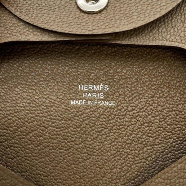 エルメス コインケース バスティア エトゥープ シェブルミゾル W刻印 HERMES 財布 シェーブル