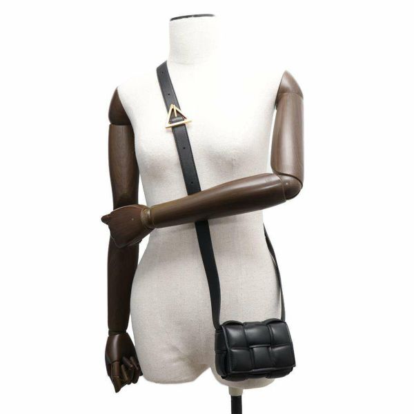 ボッテガヴェネタ ショルダーバッグ イントレチャート キャンディ パデッド カセット ラムスキン 716648 黒