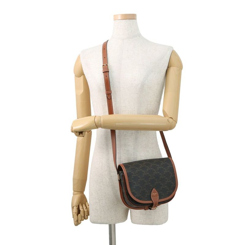 セリーヌ ショルダーバッグ ミディアム フォルコ トリオンフ 191502 CELINE ブラウン