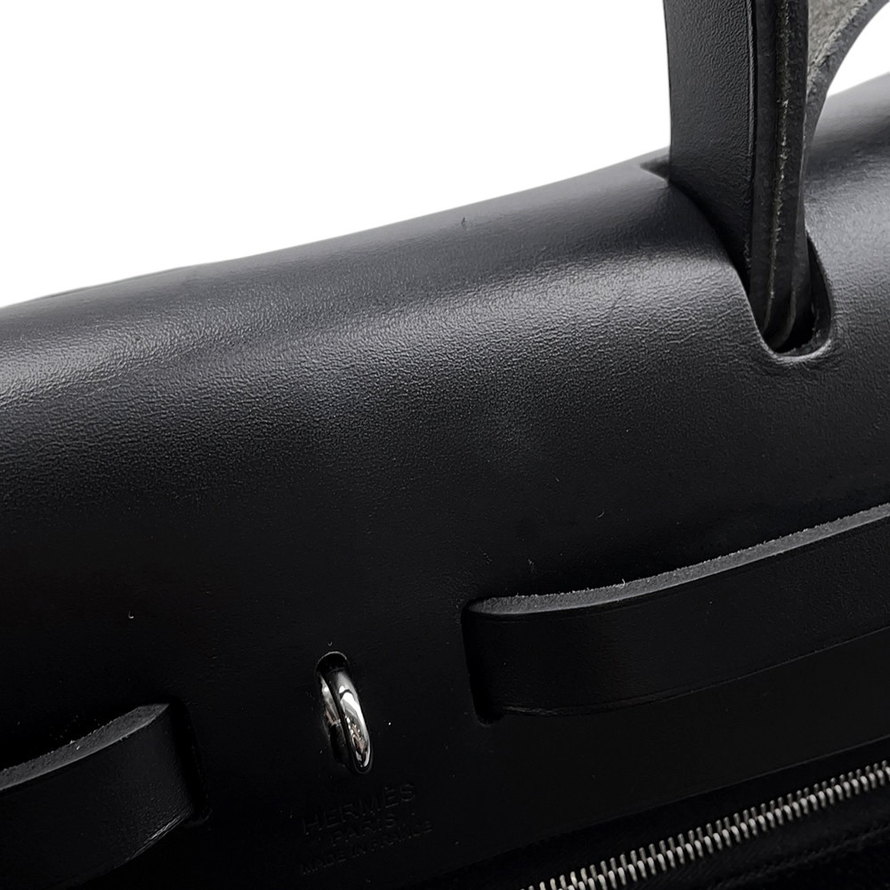 エルメス エールバッグジップPM ルトゥルネ ブラック/シルバー金具 トワルミリタリー/ヴァッシュハンター W刻印 ２way 黒