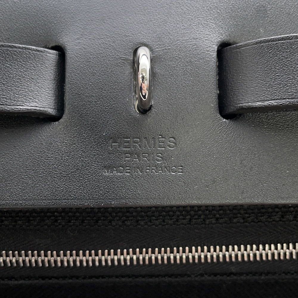 エルメス エールバッグジップPM ルトゥルネ ブラック/シルバー金具 トワルミリタリー/ヴァッシュハンター W刻印 ２way 黒