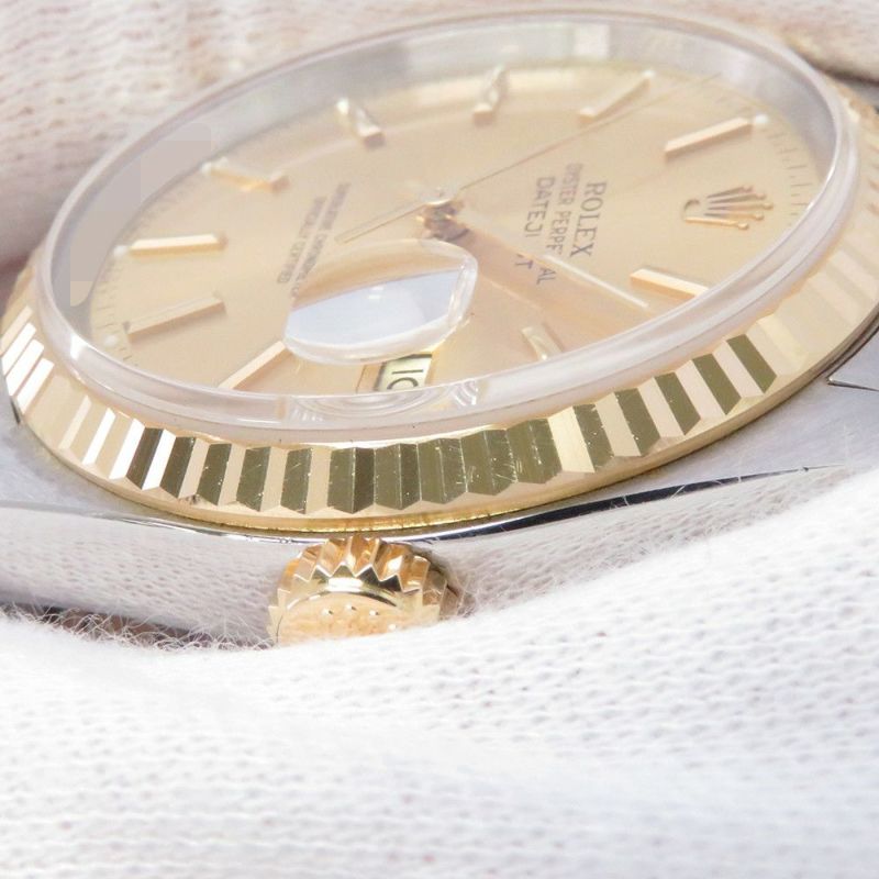 ロレックス デイトジャスト L番 SS/K18YG 16233 ROLEX 腕時計 シャンパン文字盤