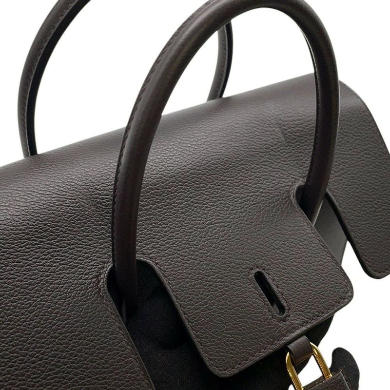 エルメス ハンドバッグ ニュードラッグII プルノワール/ゴールド金具 エバーカラー W刻印