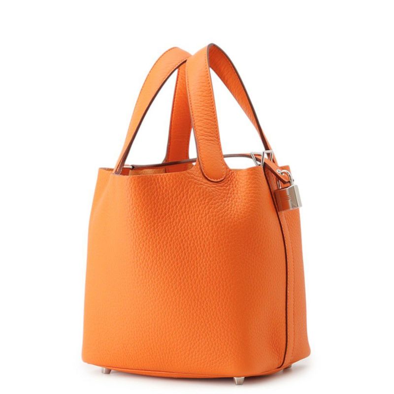 エルメス ハンドバッグ ピコタンロックPM オレンジミニアン/シルバー金具 トリヨンクレマンス W刻印