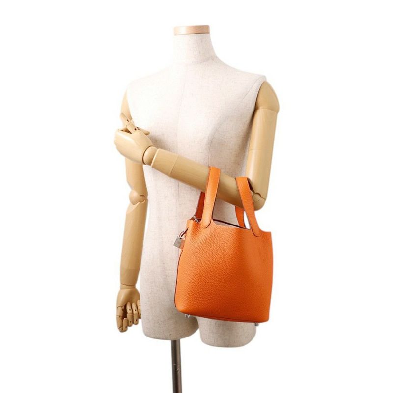 エルメス ハンドバッグ ピコタンロックPM オレンジミニアン/シルバー金具 トリヨンクレマンス W刻印