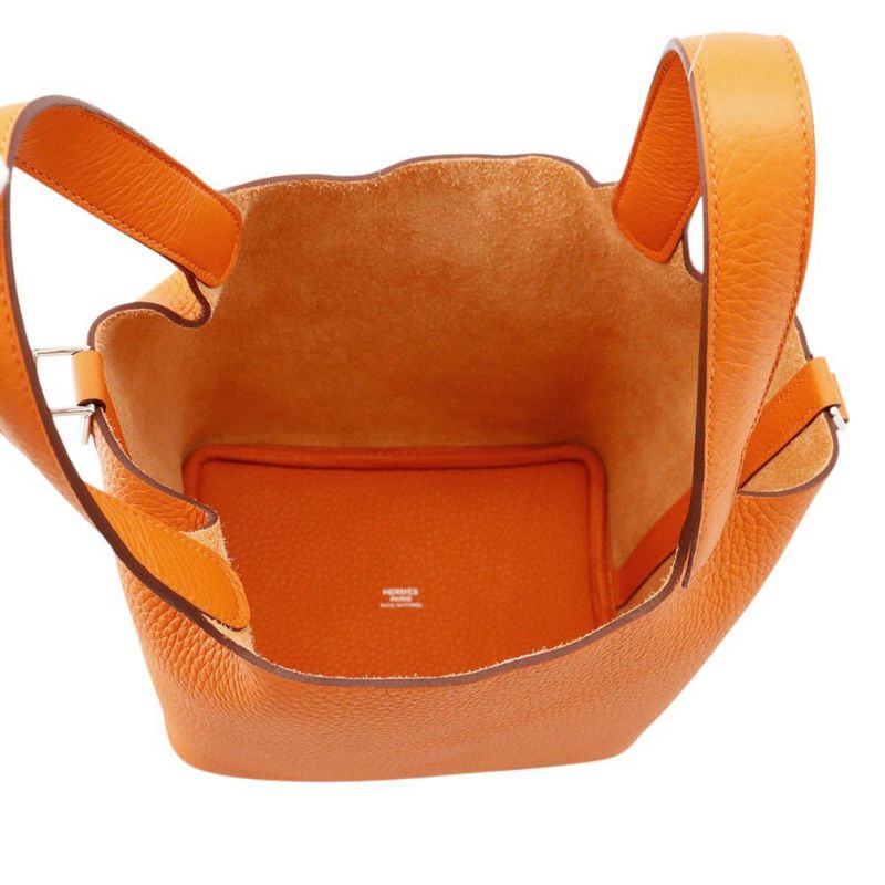エルメス ハンドバッグ ピコタンロックPM オレンジミニアン/シルバー金具 トリヨンクレマンス W刻印