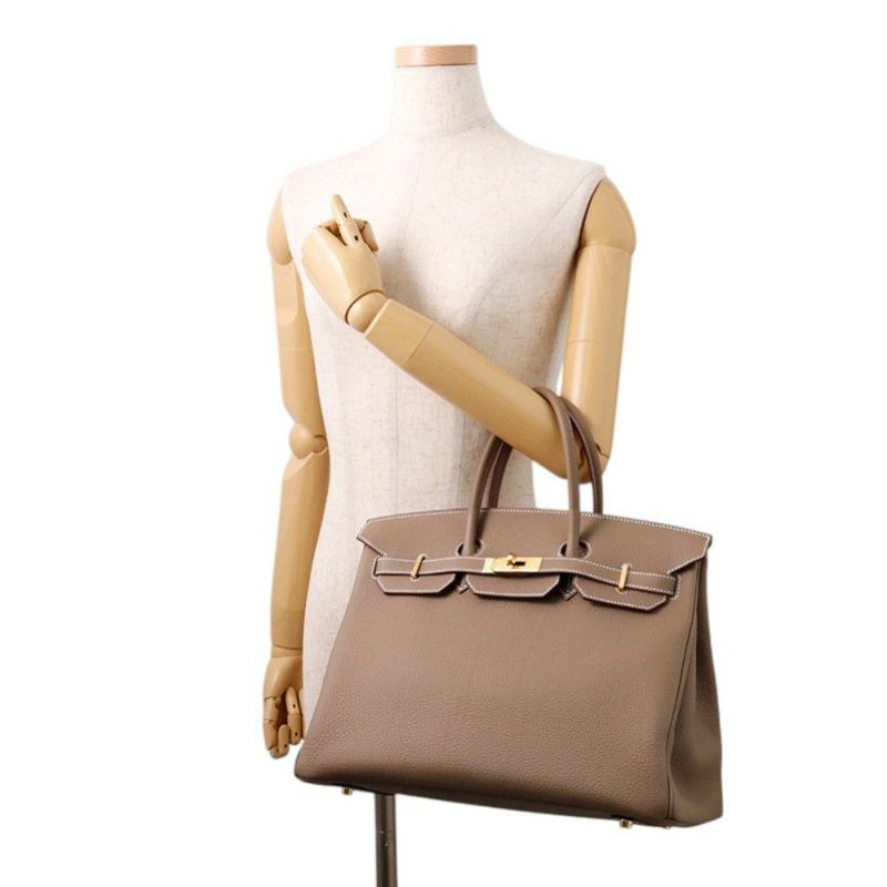エルメス バーキン35 エトゥープ/ゴールド金具 トゴ K刻印 HERMES Birkin ハンドバッグ