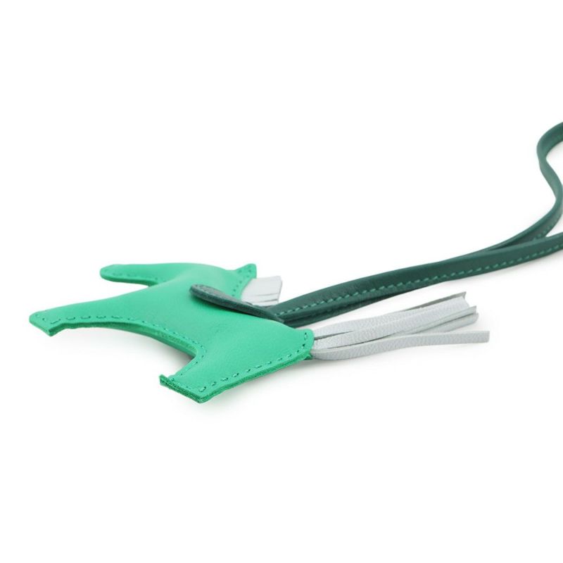 エルメス バッグチャーム ロデオPM ミント/マラカイト/ブルーブリュム ラムスキン U刻印 HERMES