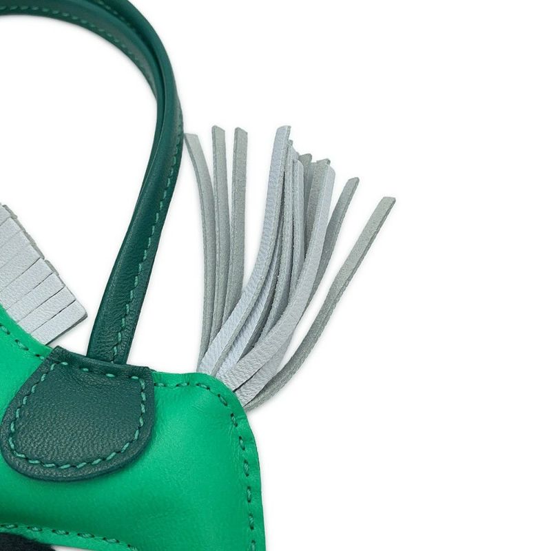 エルメス バッグチャーム ロデオPM ミント/マラカイト/ブルーブリュム ラムスキン U刻印 HERMES