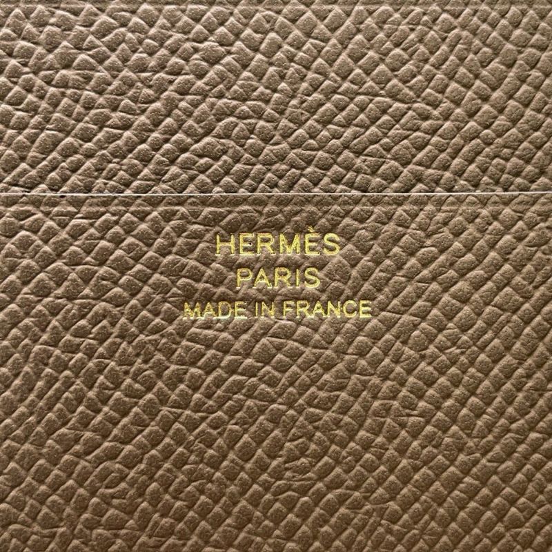 エルメス 三つ折り財布 ベアンコンビネ ヴェルソ エタン/エトゥープ/ゴールド金具 エプソン K刻印 財布