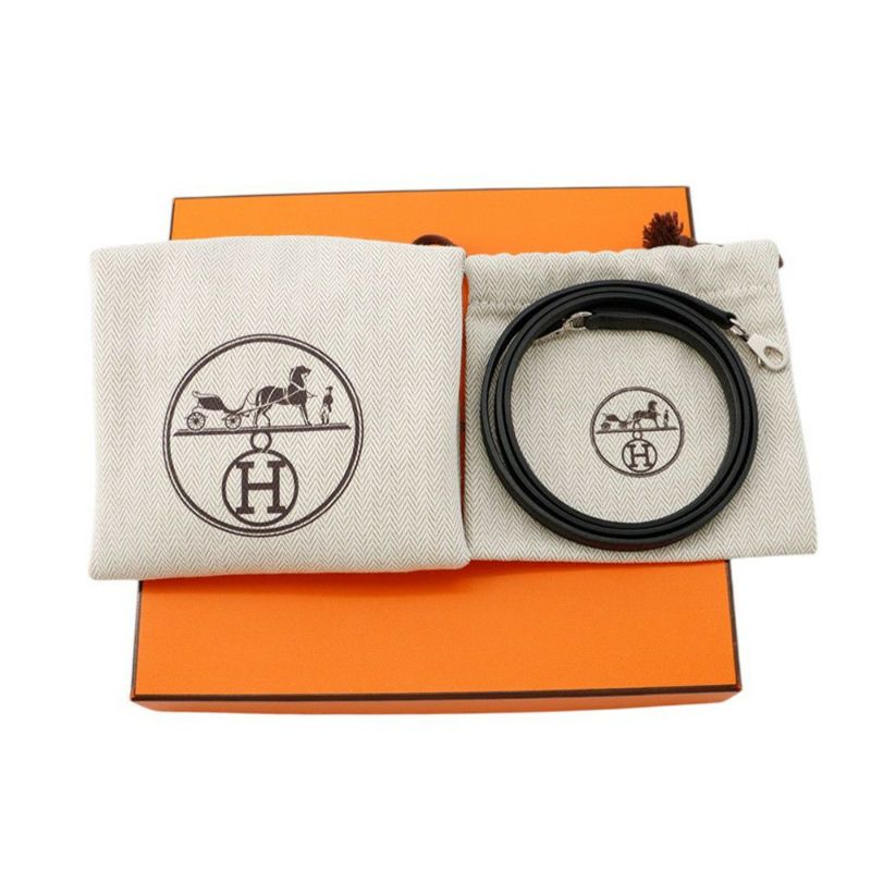 エルメス ミニケリー2 外縫い ブラック/シルバー金具 エプソン W刻印 ２wayショルダー 黒